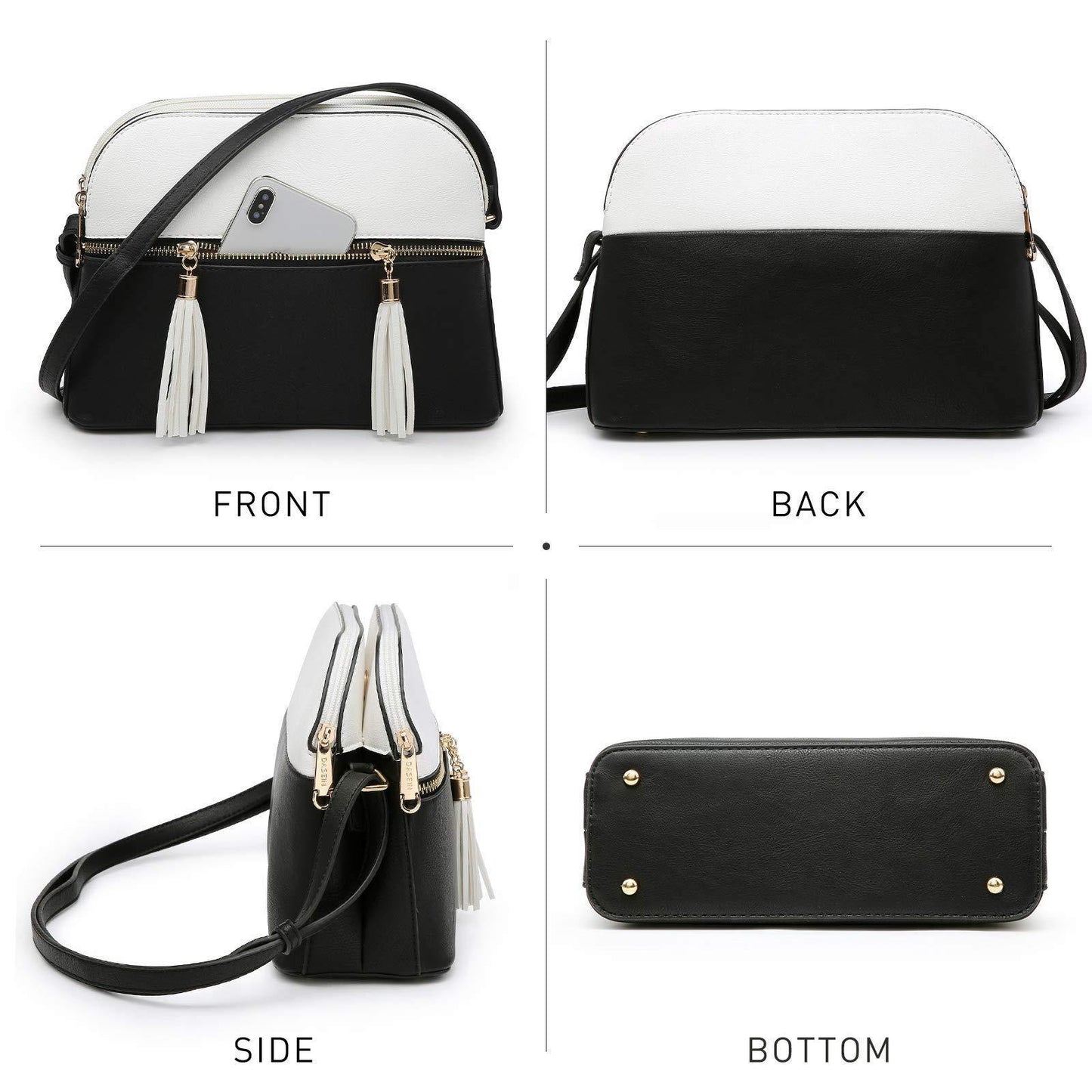 Two-Tone Tassel Crossbody Bag - Dasein Bags