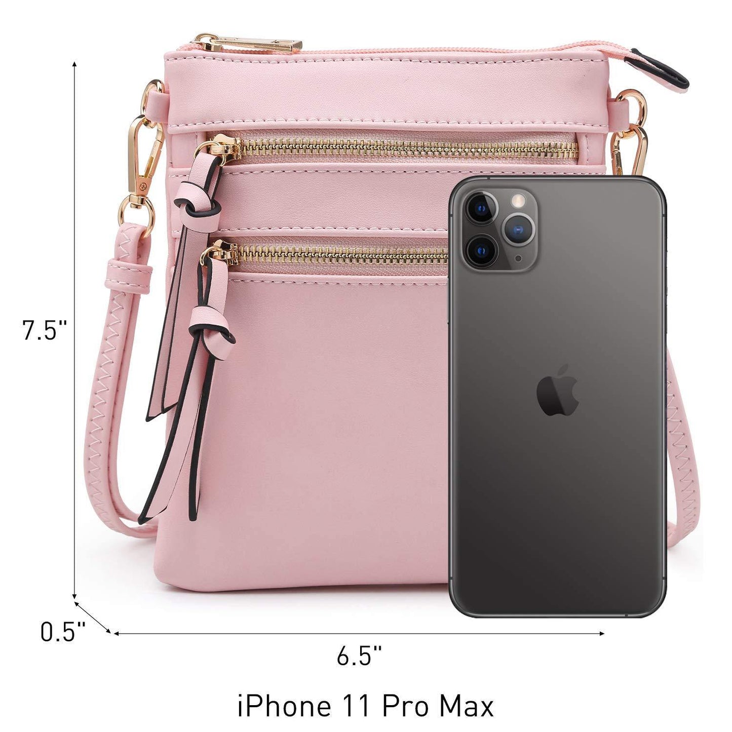 Lightweight Functional Multi Pocket Vegan Leather Shoulder Crossbody Bag l Dasein - Dasein Bags