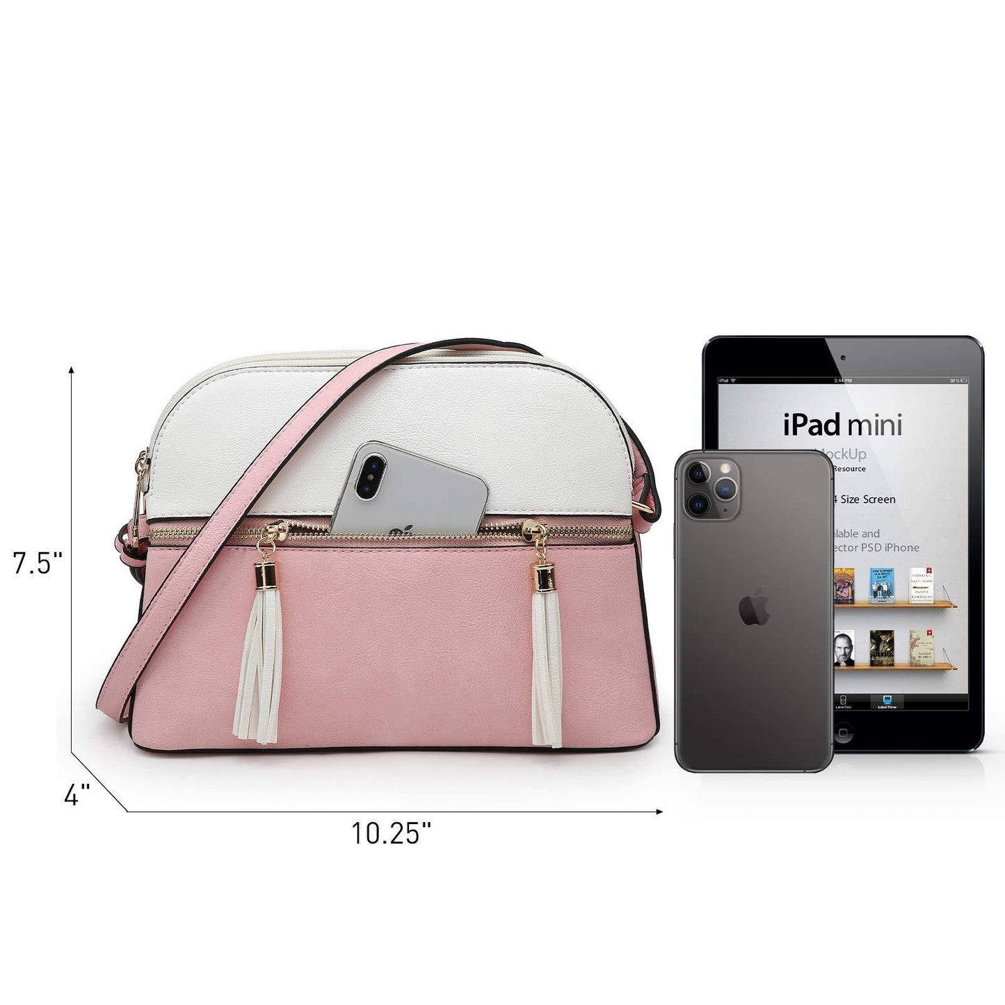 Two-Tone Tassel Crossbody Bag - Dasein Bags