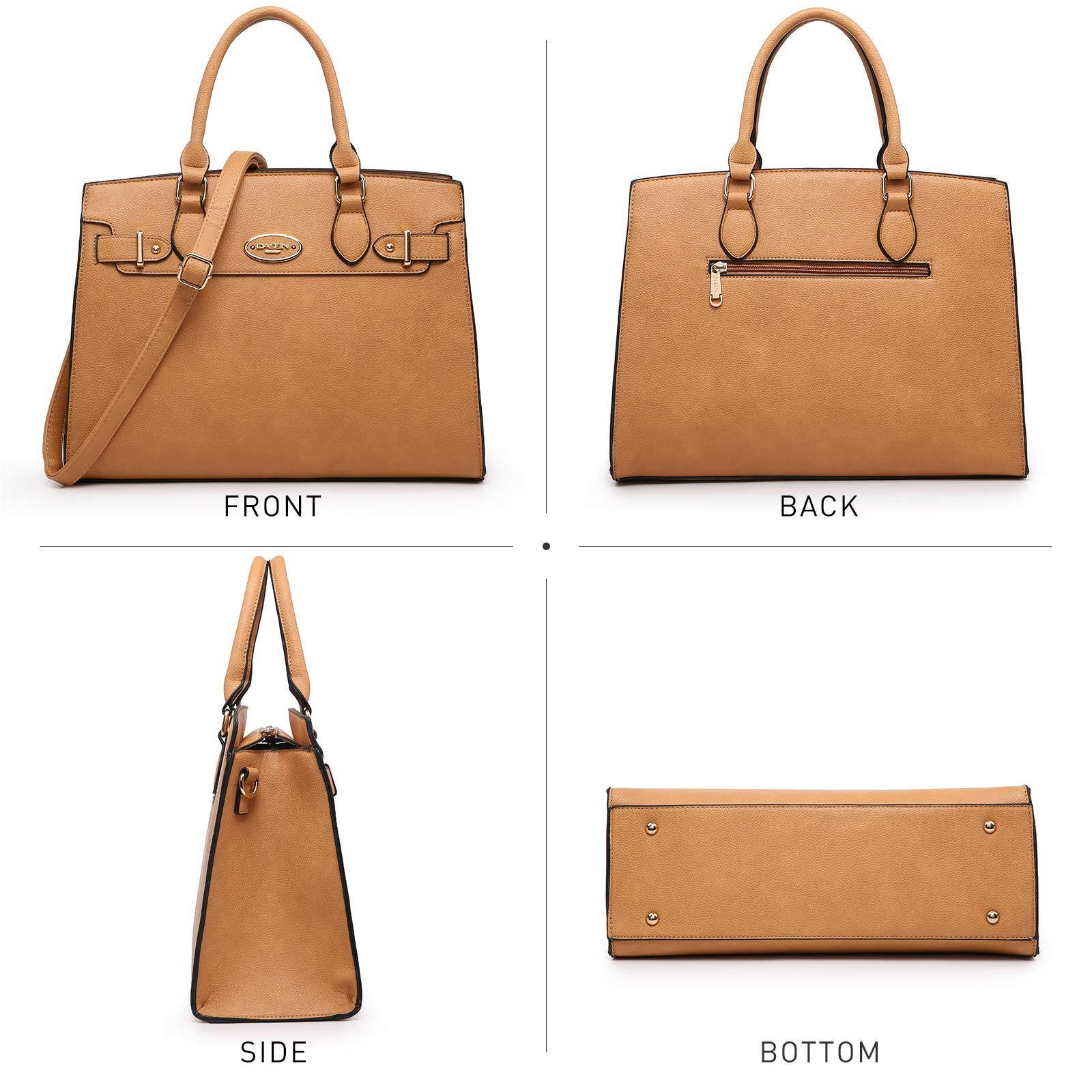 Ladies Shoulder Bag Top Handle Satchel Tote Work Bag with Matching Clutch l Dasein - Dasein Bags