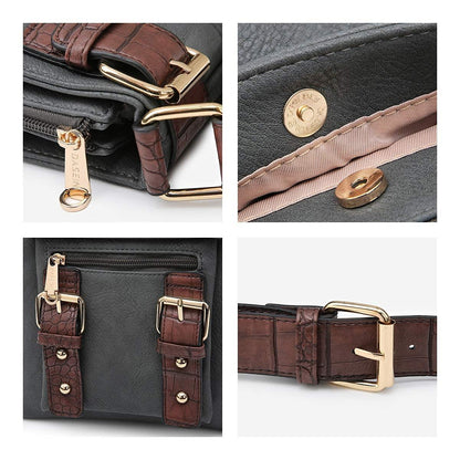 Leather Messenger Crossbody Bag - Dasein Bags