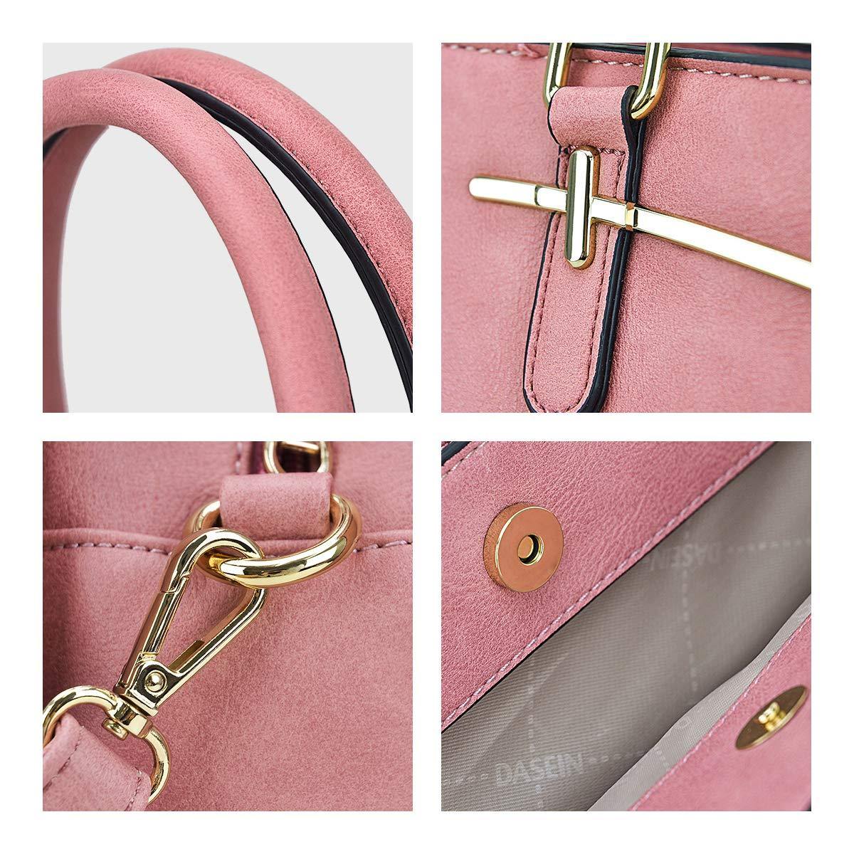 Gold-Tone Hardware Vegan Leather Textured Handbag with Matching Wallet l Dasein - Dasein Bags