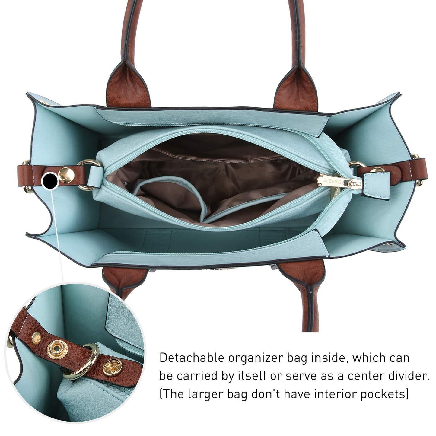 Studded 3-in-1 Top Handle Tote Handbag l Dasein - Dasein Bags