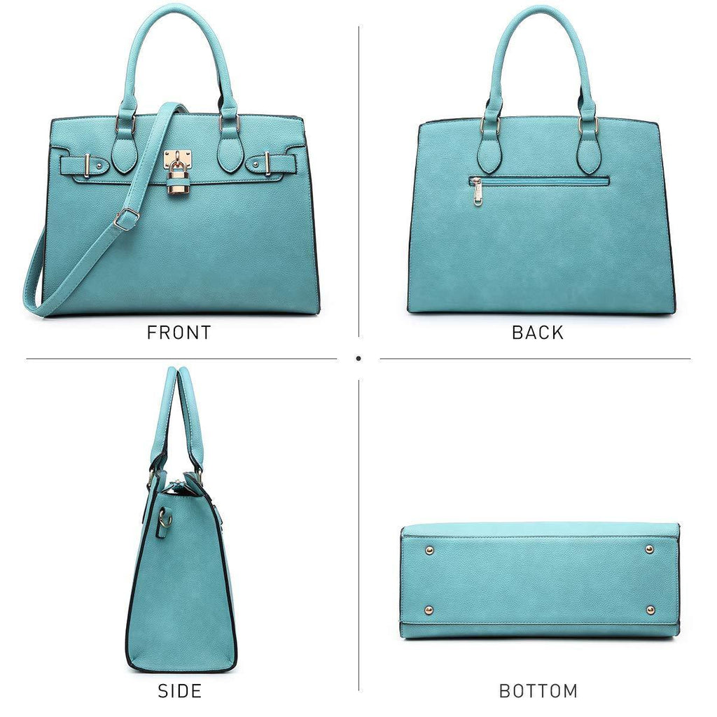 Classic Padlock Handbag with Matching Wallet - Dasein Bags
