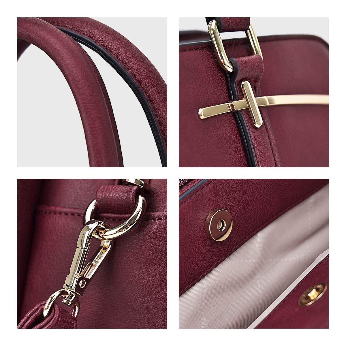 Gold-Tone Hardware Vegan Leather Textured Handbag with Matching Wallet l Dasein - Dasein Bags