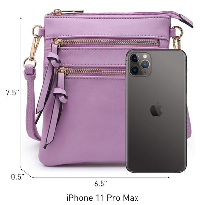 Lightweight Functional Multi Pocket Vegan Leather Shoulder Crossbody Bag l Dasein - Dasein Bags