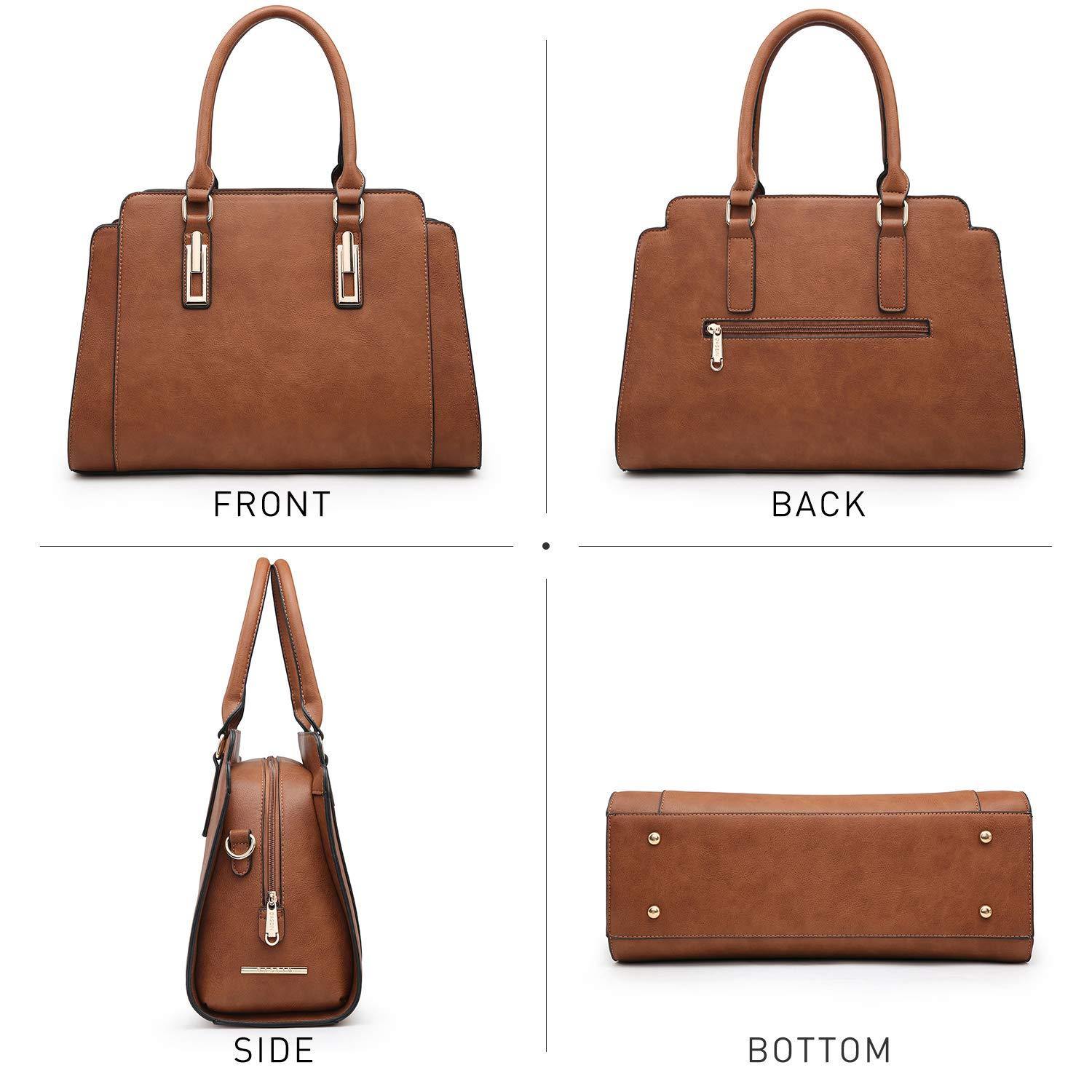 Top Handle Handbag with Matching Wristlet - Dasein Bags