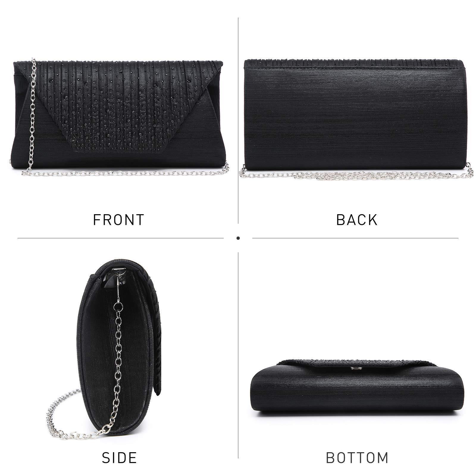 Women Glitter Rhinestone Wedding Evening Purse Envelope Clutch Dasein - Dasein Bags