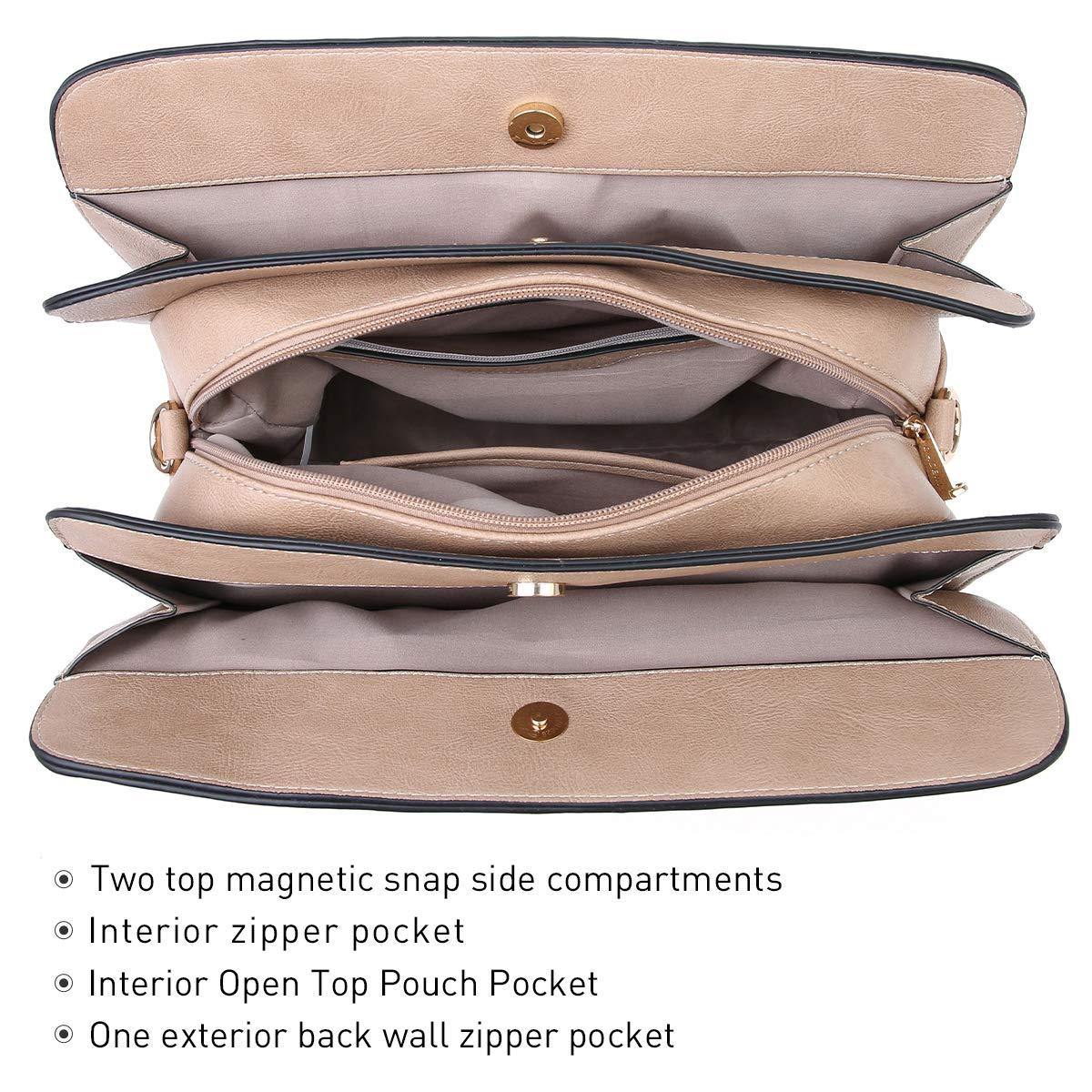 Gold-Tone Hardware Vegan Leather Textured Handbag with Matching Wallet l Dasein - Dasein Bags