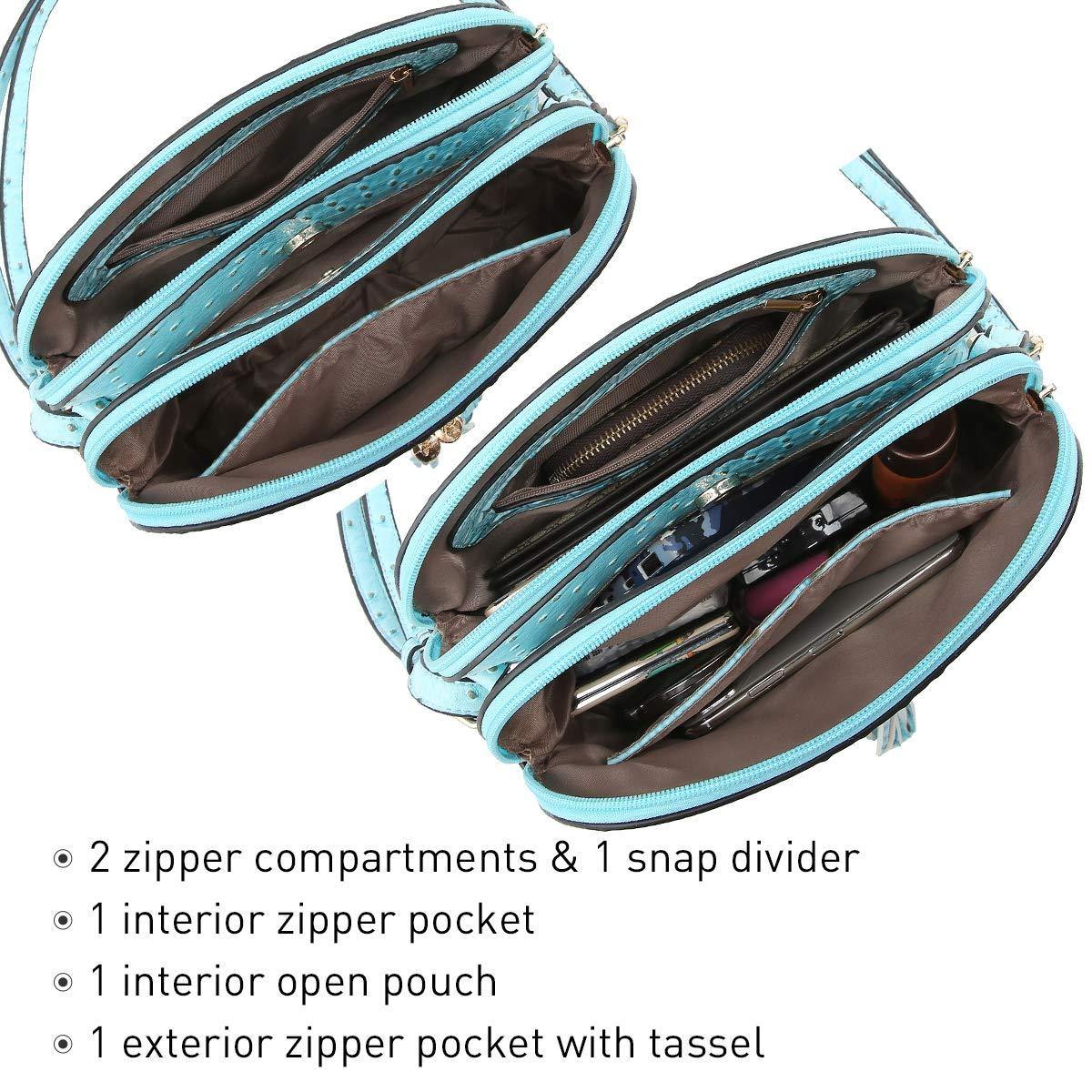 Fashion Embossed Pattern Tassel Crossbody Bag - Dasein Bags