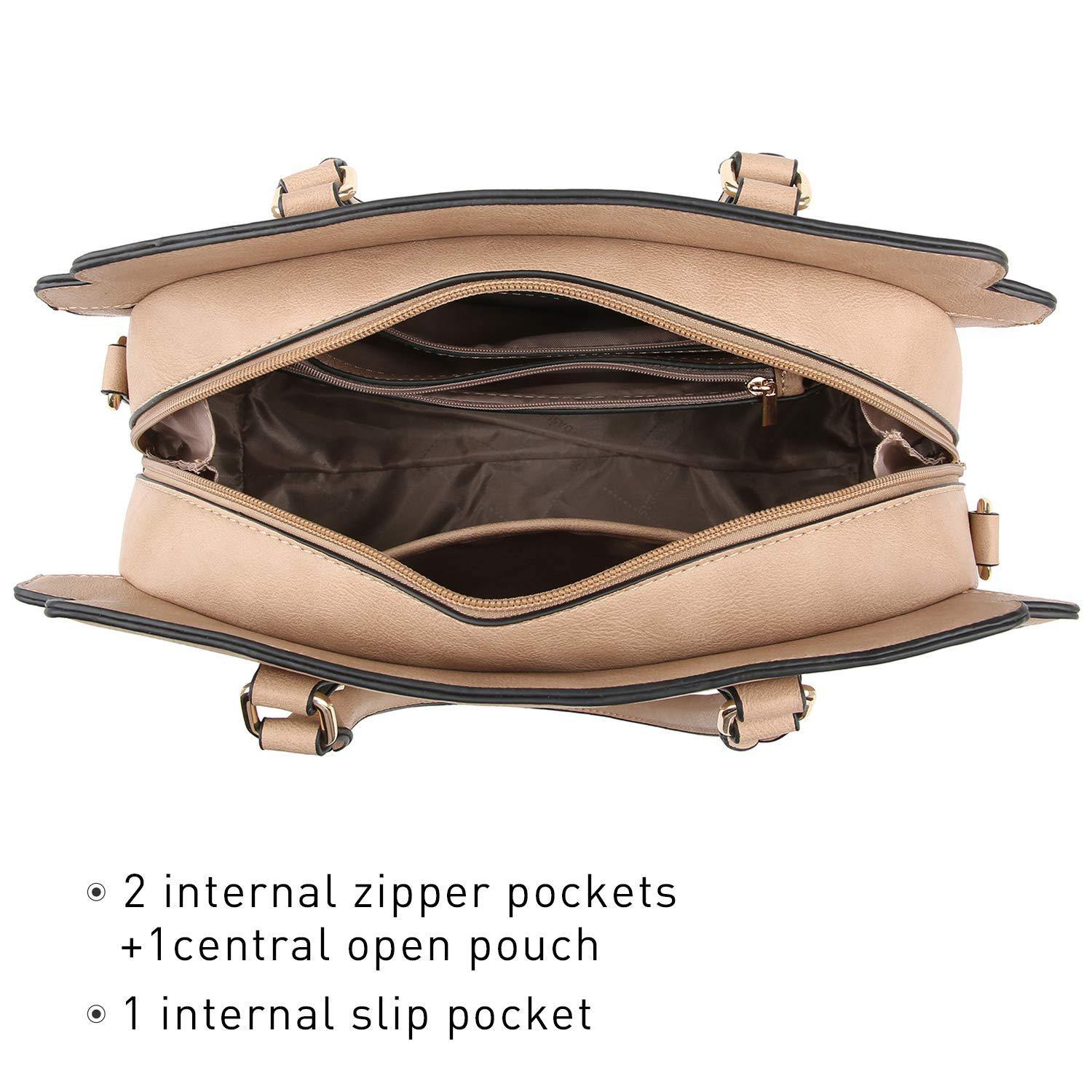 Top Handle Handbag with Matching Wristlet - Dasein Bags