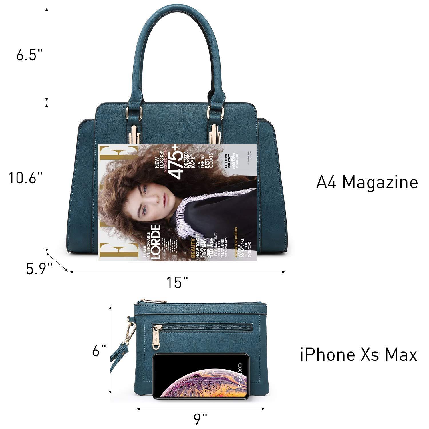Top Handle Handbag with Matching Wristlet - Dasein Bags