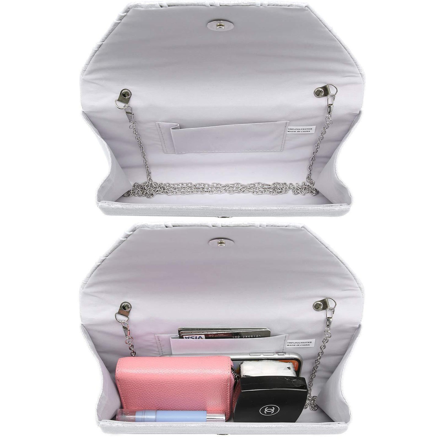 Women Glitter Rhinestone Wedding Evening Purse Envelope Clutch Dasein - Dasein Bags