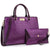 Fashion Pattern Embossed Handbag with Matching Wristlet l Dasein - Dasein Bags