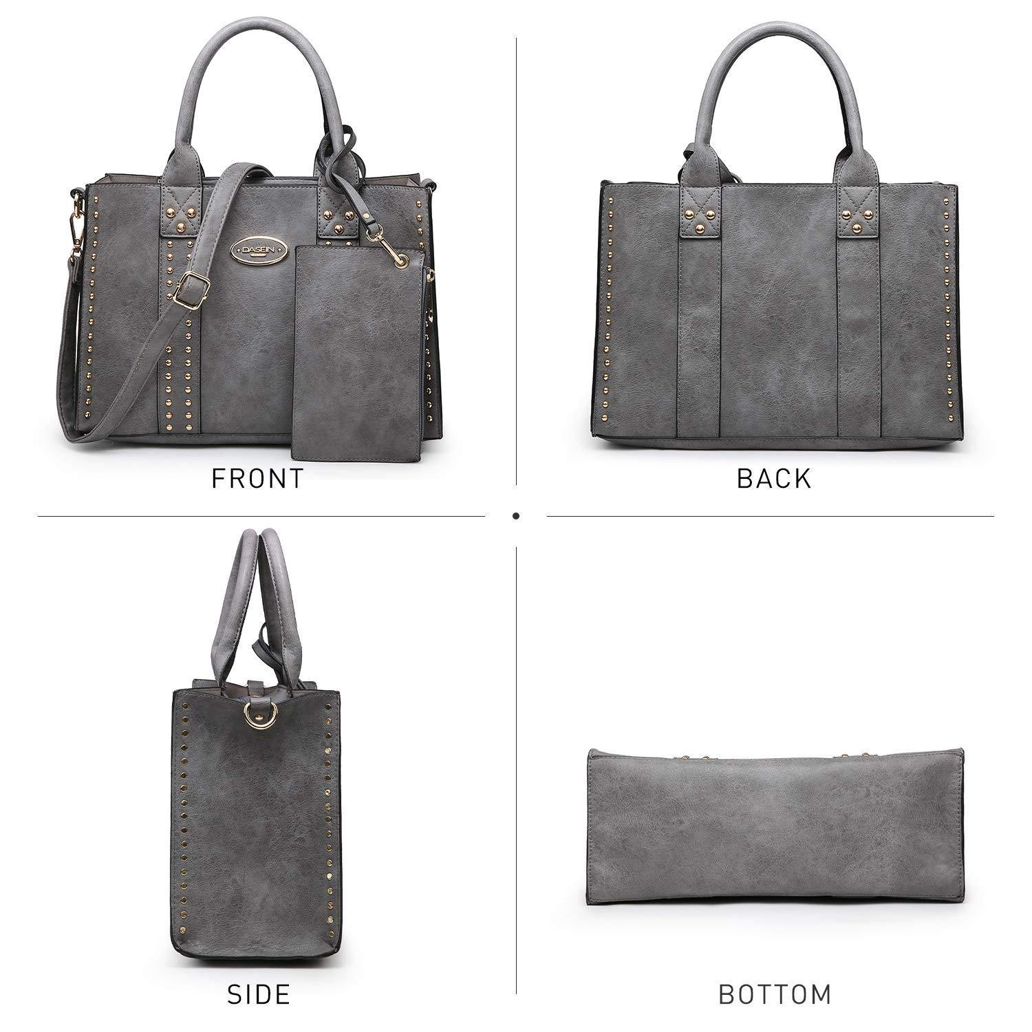 Studded 3-in-1 Top Handle Tote Handbag l Dasein - Dasein Bags