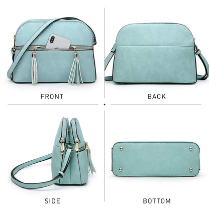 Tassel Front Zipper Crossbody Bag - Dasein Bags