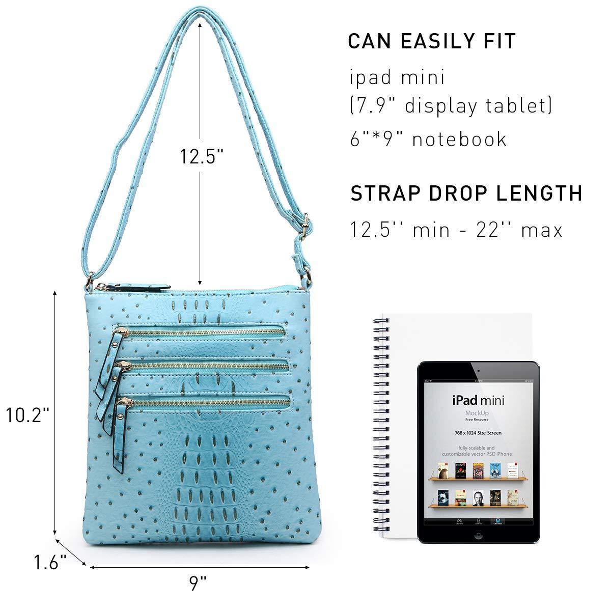 Women Lightweight Functional Multi Pocket Crossbody Bag l Dasein - Dasein Bags