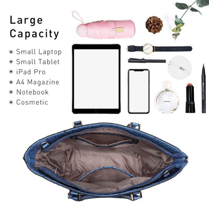 Fashion Embossed Pattern Tote with Matching Wallet - Dasein Bags