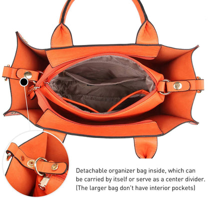 Studded 3-in-1 Top Handle Tote Handbag l Dasein - Dasein Bags