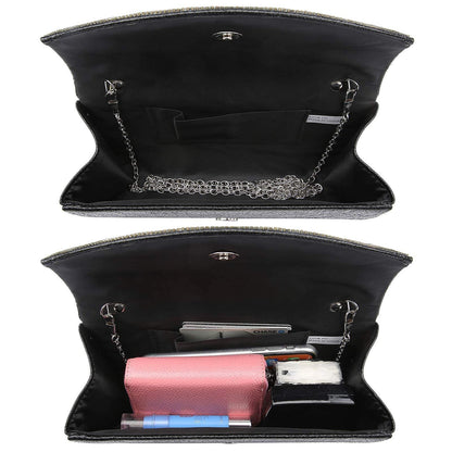 PU Leather Rhinestone Evening Bags Formal Wedding Party Purse Dasein - Dasein Bags