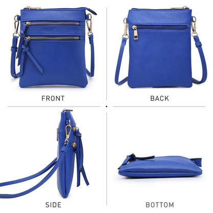 Lightweight Functional Multi Pocket Vegan Leather Shoulder Crossbody Bag l Dasein - Dasein Bags