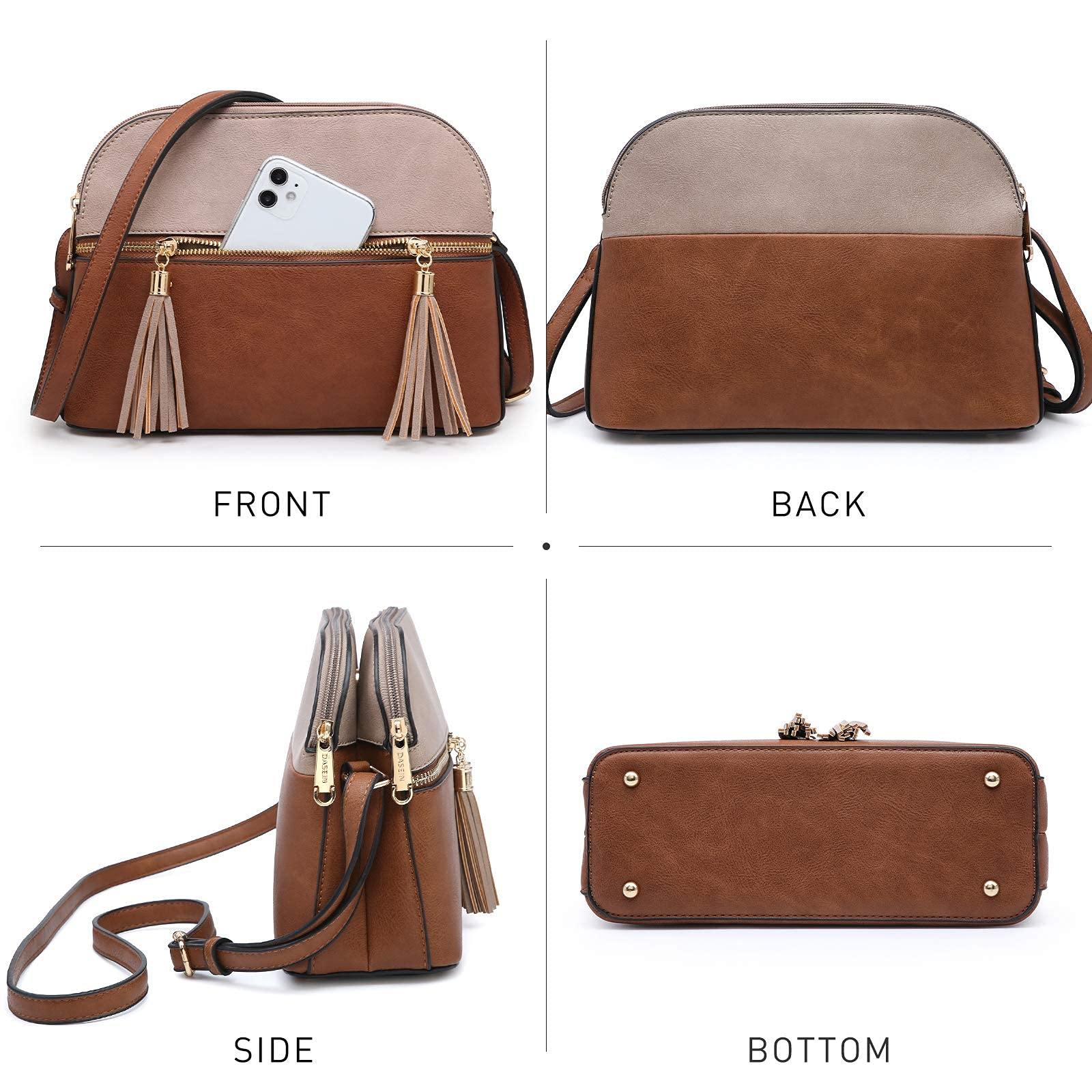 Two-Tone Tassel Crossbody Bag - Dasein Bags