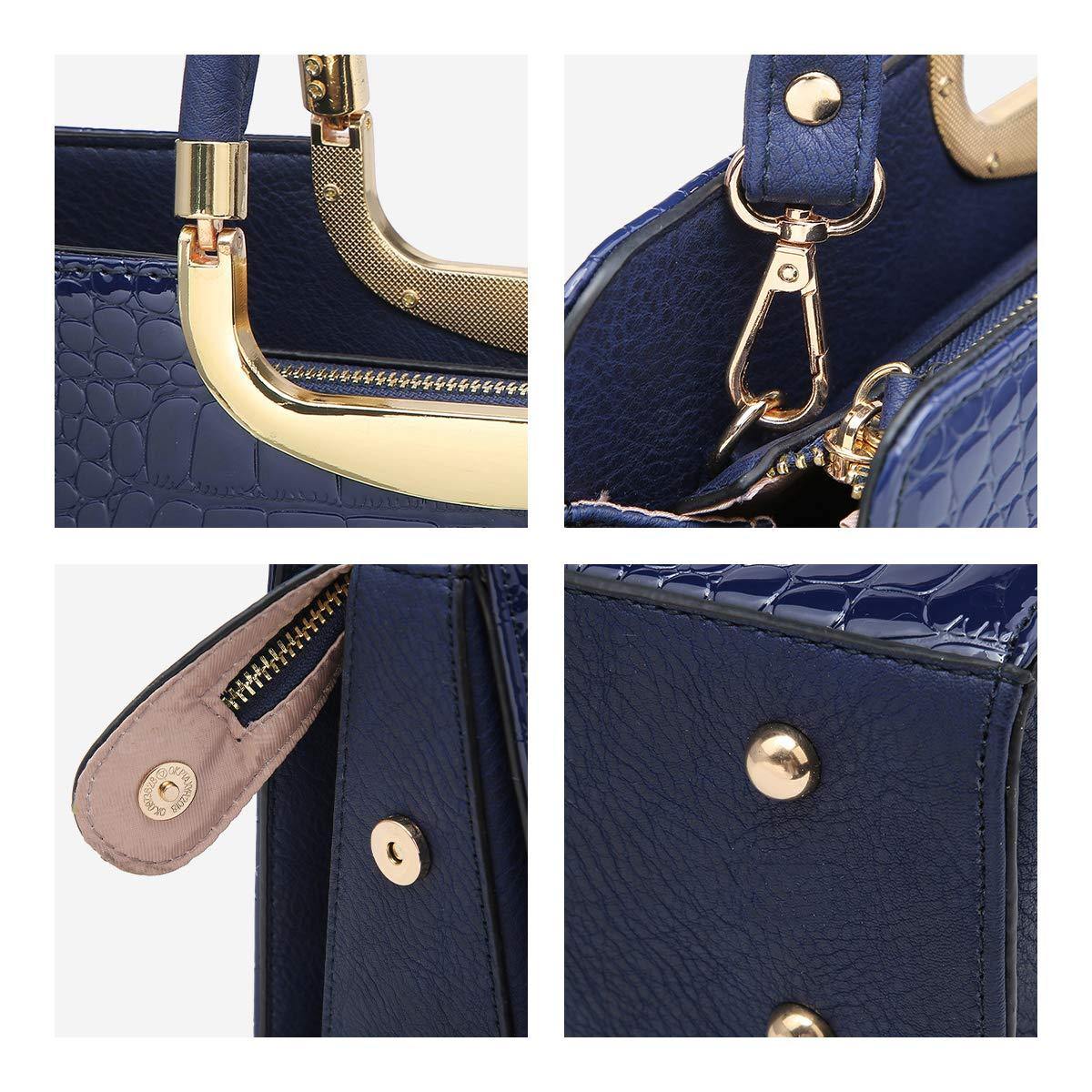 Fashion Pattern Embossed Handbag with Matching Wallet - Dasein Bags