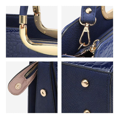 Fashion Pattern Embossed Handbag with Matching Wallet - Dasein Bags