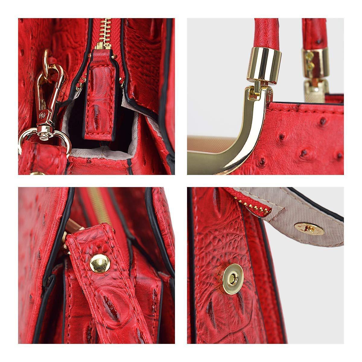Embossed Pattern Top Handle Handbag with Matching Wallet - Dasein Bags