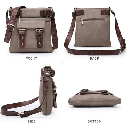 Leather Messenger Crossbody Bag - Dasein Bags
