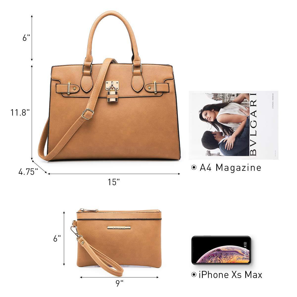 Classic Padlock Handbag with Matching Wallet - Dasein Bags