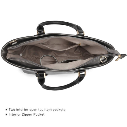 Fashion Stitching Color Large Tote Bag with Matching Wallet l Dasein - Dasein Bags