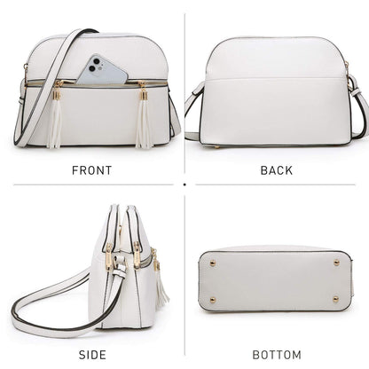 Tassel Front Zipper Crossbody Bag - Dasein Bags