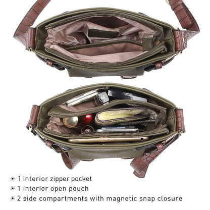 Leather Messenger Crossbody Bag - Dasein Bags