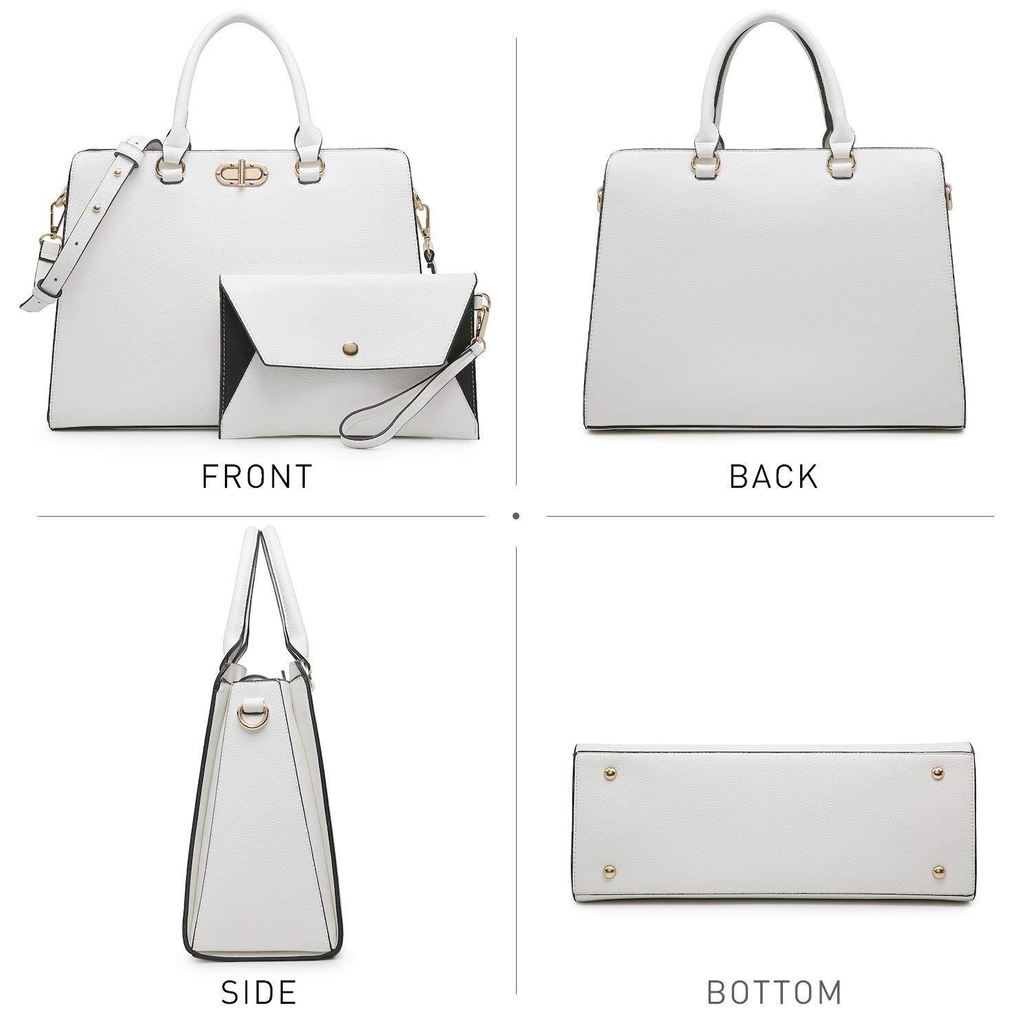 Twist Lock Handbag with Matching Wristlet - Dasein Bags