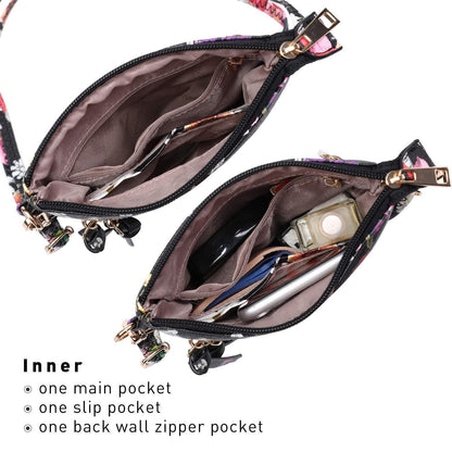 Lightweight Functional Multi Pocket Vegan Leather Shoulder Crossbody Bag l Dasein - Dasein Bags