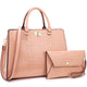 Fashion Pattern Embossed Handbag with Matching Wristlet l Dasein