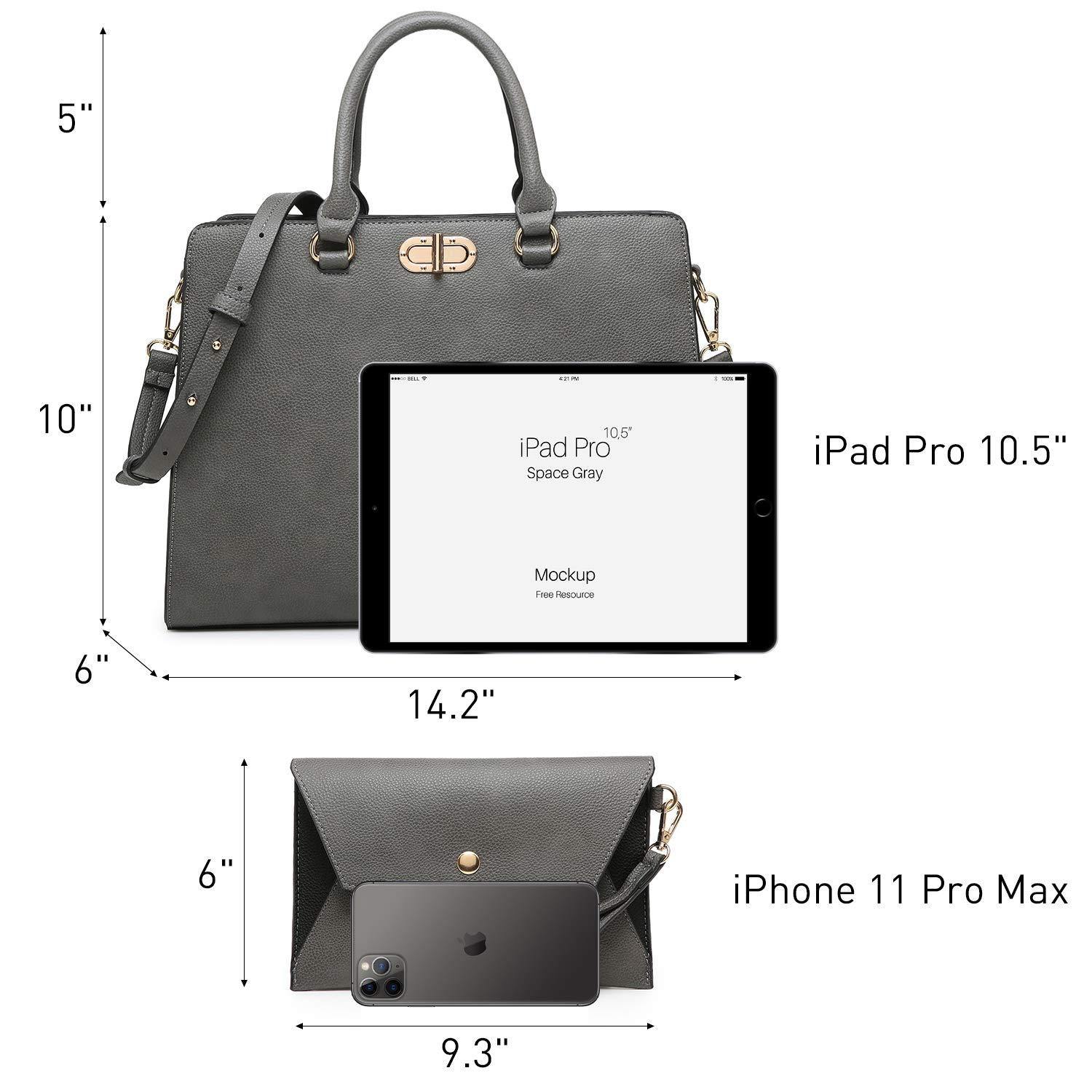 Twist Lock Handbag with Matching Wristlet - Dasein Bags