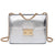 Push Lock Lightweight Vegan Leather Crossbody Bag With Chain Strap By Dasein - Dasein Bags