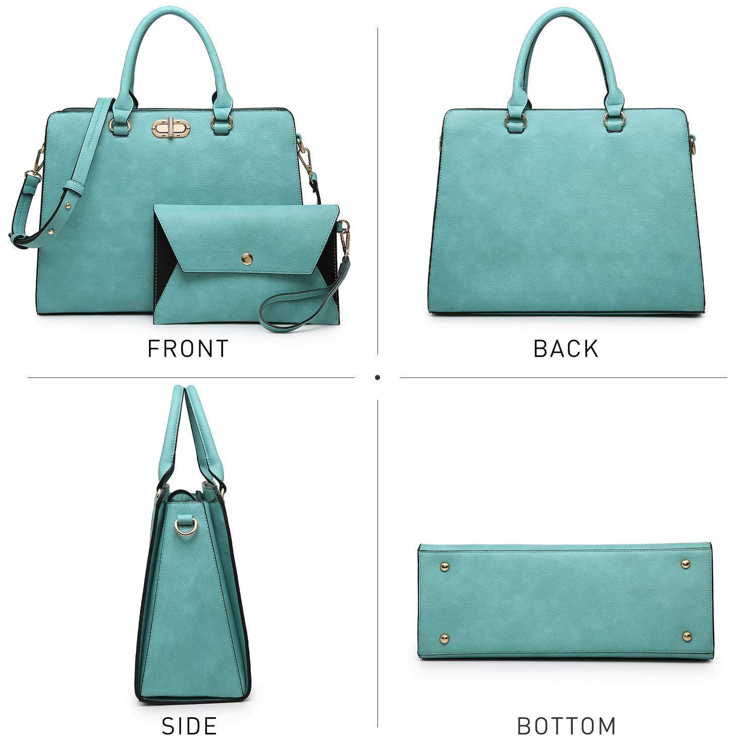 Twist Lock Handbag with Matching Wristlet - Dasein Bags