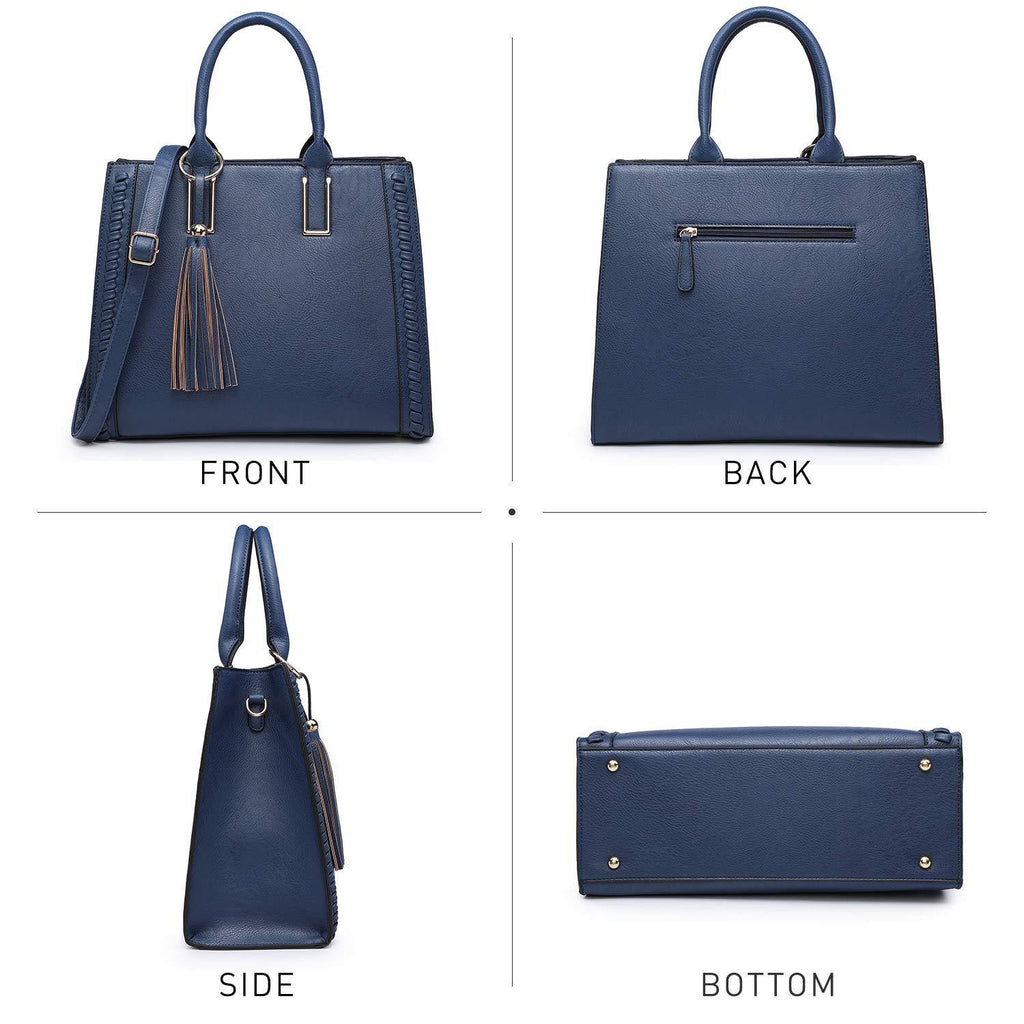 Tassel Weave Two Tone PU Leather Handbag with Matching Wallet l Dasein - Dasein Bags