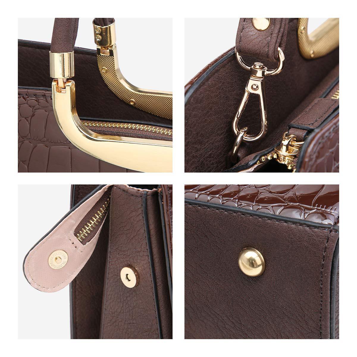 Fashion Pattern Embossed Handbag with Matching Wallet - Dasein Bags