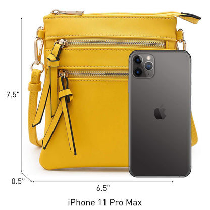 Lightweight Functional Multi Pocket Vegan Leather Shoulder Crossbody Bag l Dasein - Dasein Bags