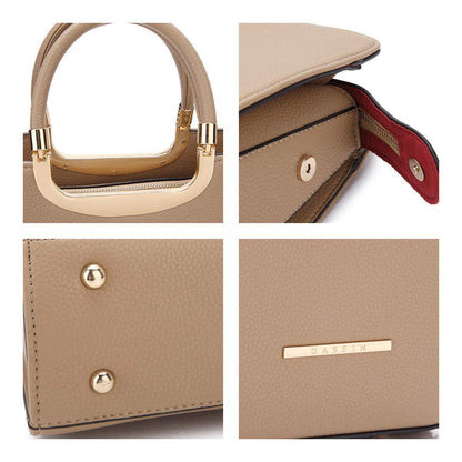 Pebble Texture Handbag with Matching Wristlet - Dasein Bags