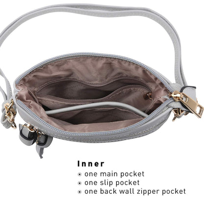 Lightweight Functional Multi Pocket Vegan Leather Shoulder Crossbody Bag l Dasein - Dasein Bags