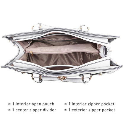 Classic Padlock Handbag with Matching Wallet - Dasein Bags