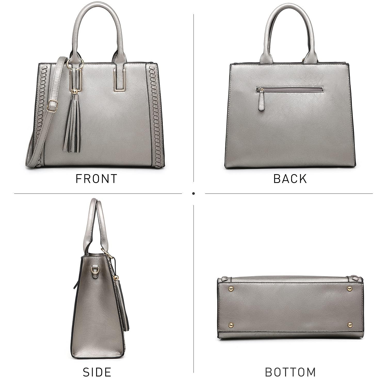 Tassel Weave Two Tone PU Leather Handbag with Matching Wallet l Dasein - Dasein Bags