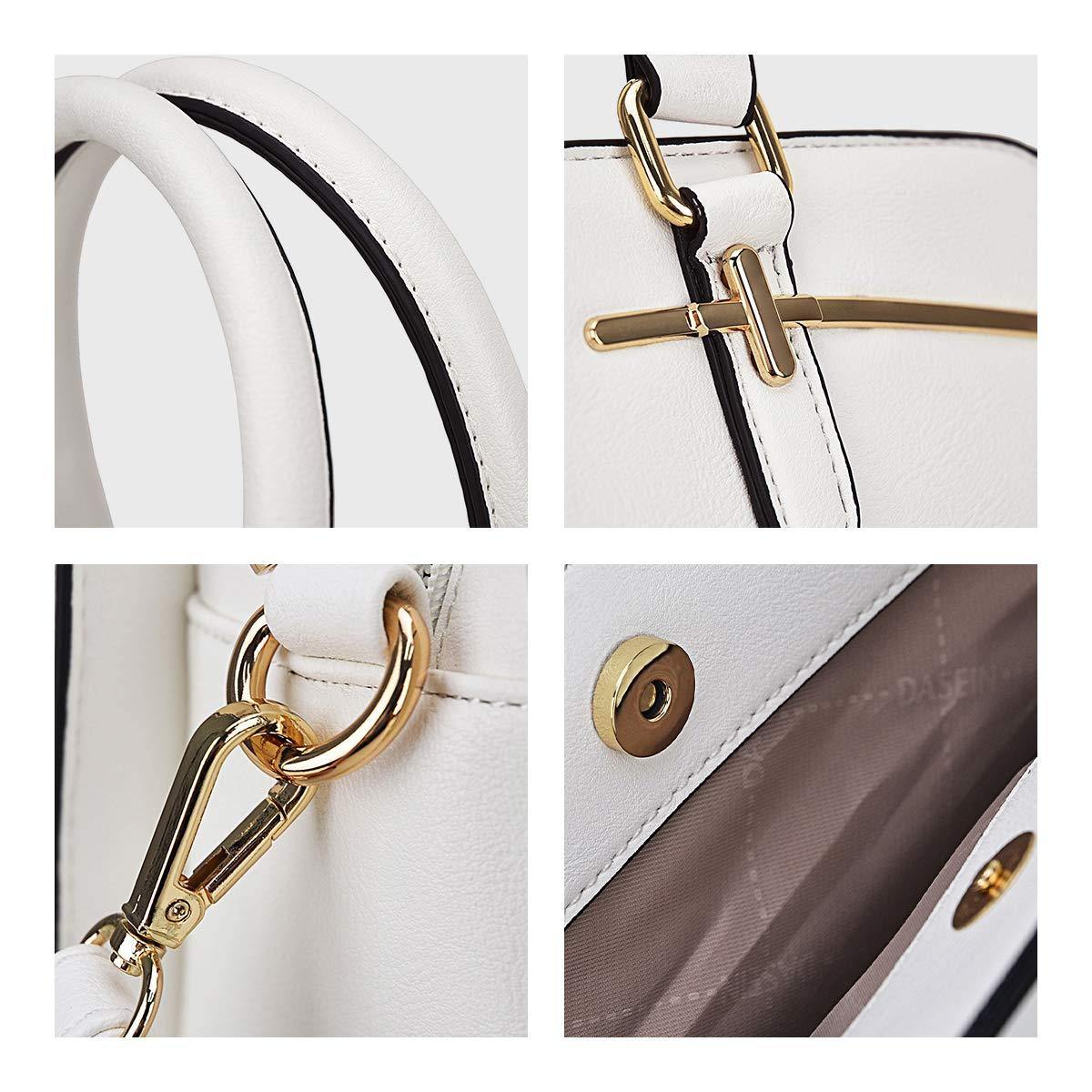 Gold-Tone Hardware Vegan Leather Textured Handbag with Matching Wallet l Dasein - Dasein Bags