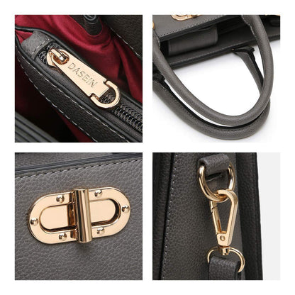 Twist Lock Handbag with Matching Wristlet - Dasein Bags