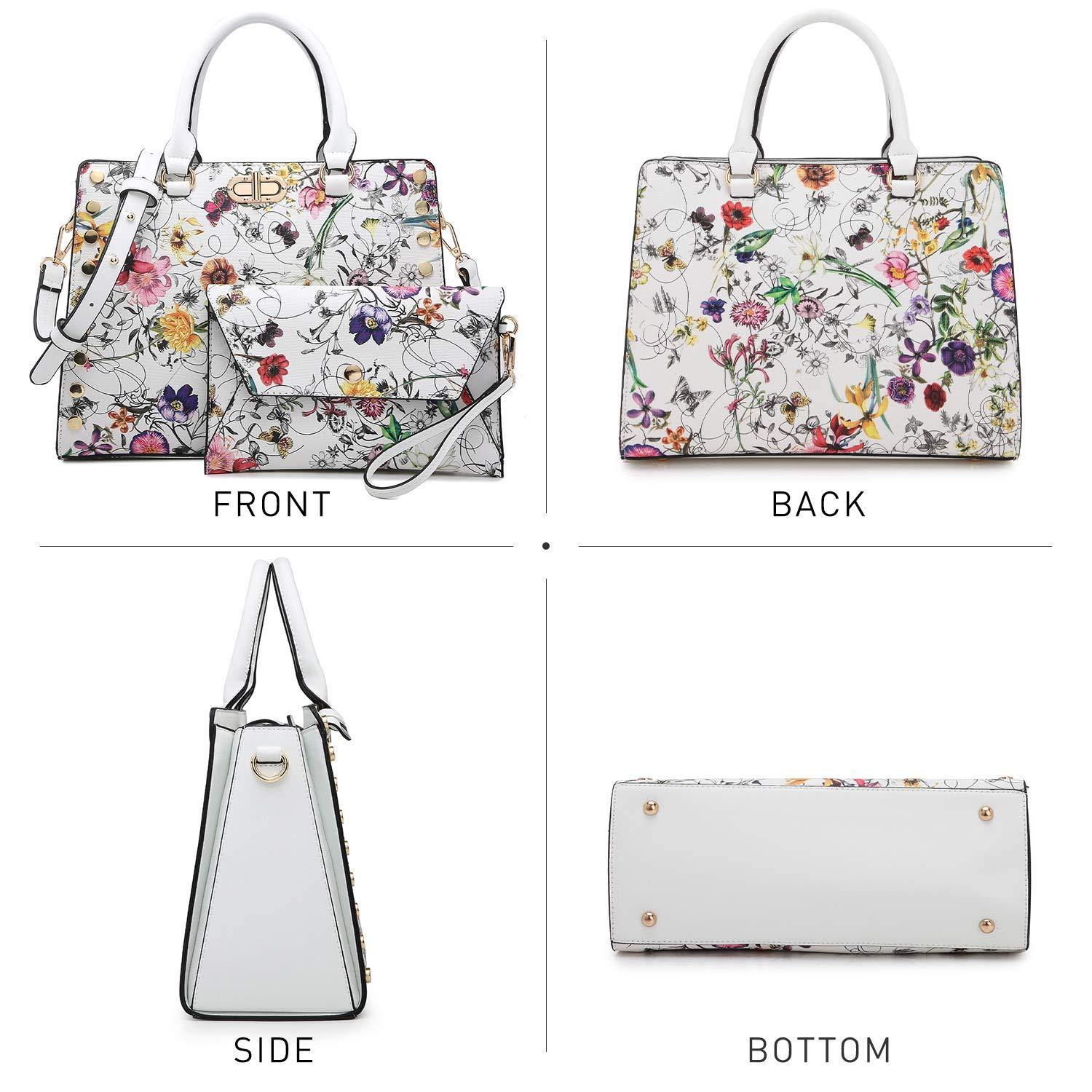 Studded Handbag with Matching Wristlet - Dasein Bags